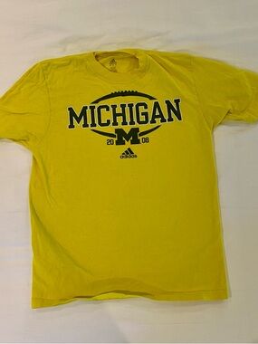 adidas Yellow Michigan 2008 Season Short Sleeve Tee